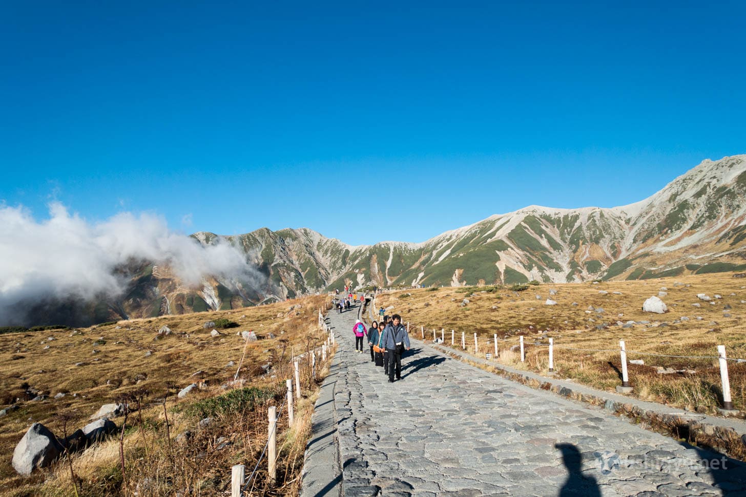 Mountaineers departing toward climbing routes