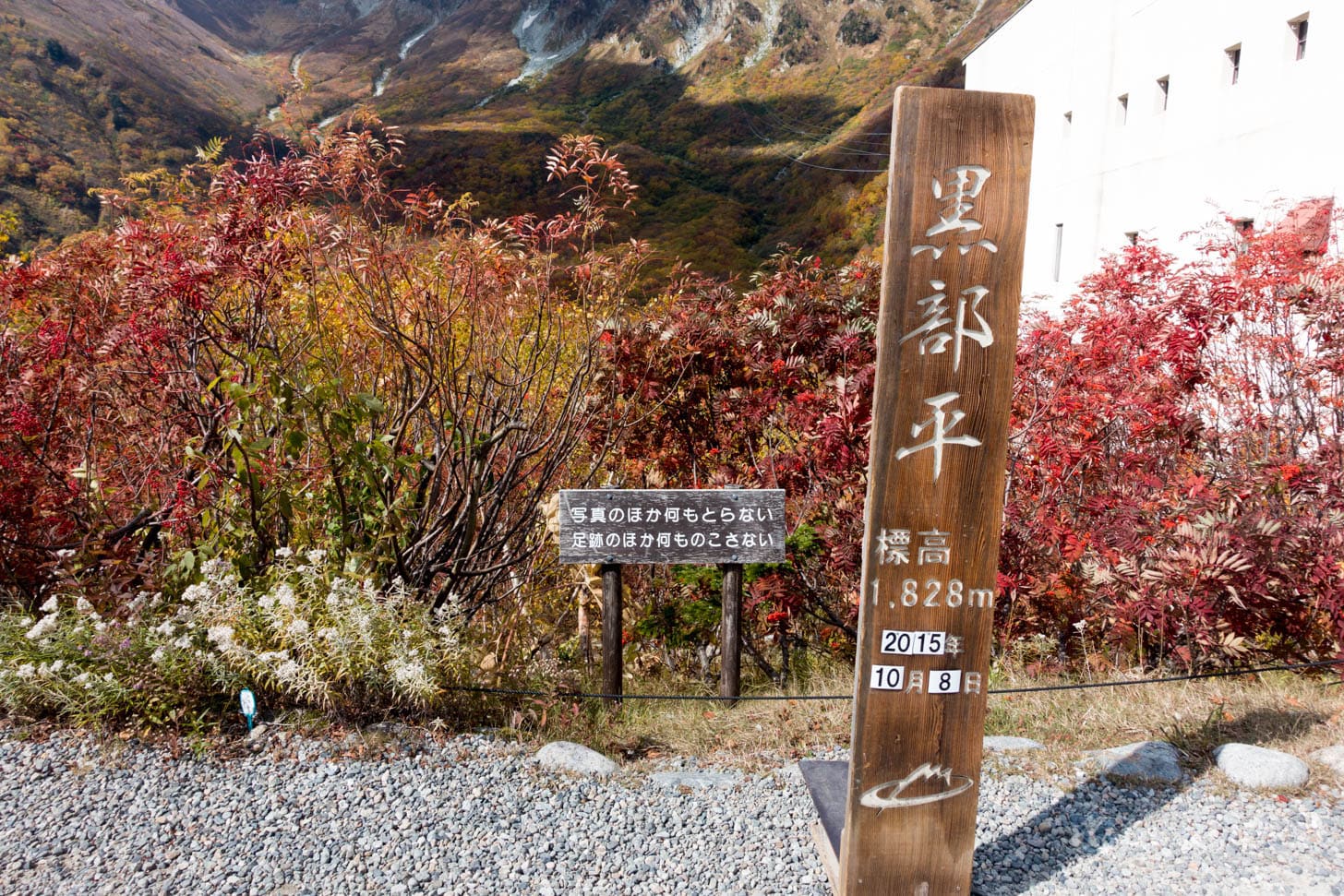 Walking trail at Kurobe Daira
