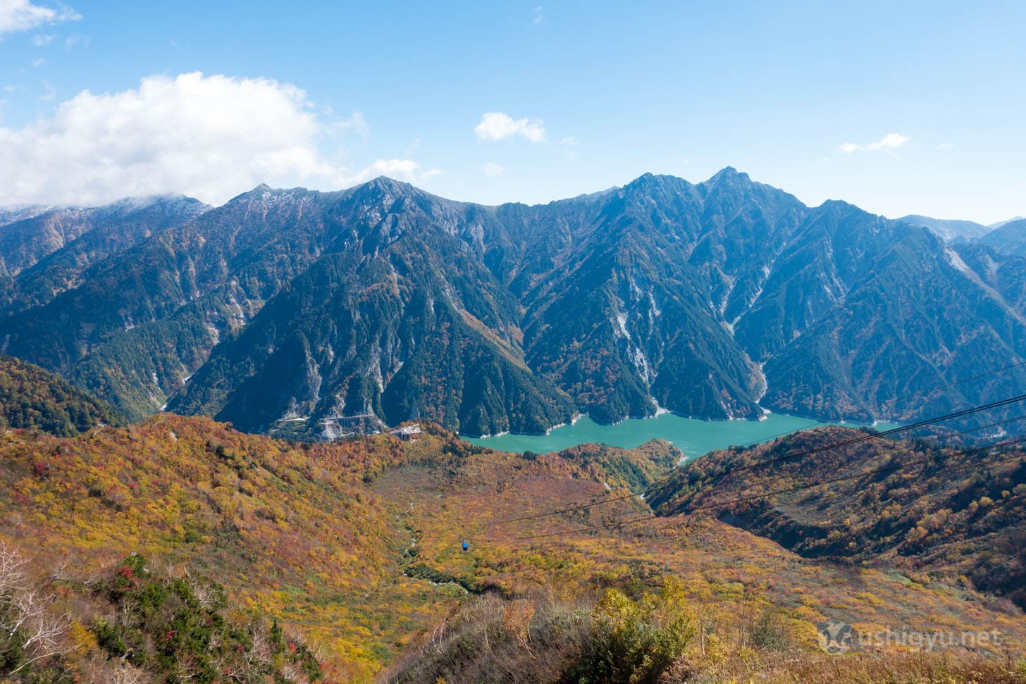 Expansive alpine lake landscape