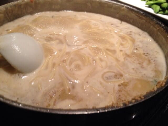 Chanpon noodles finishing the pot