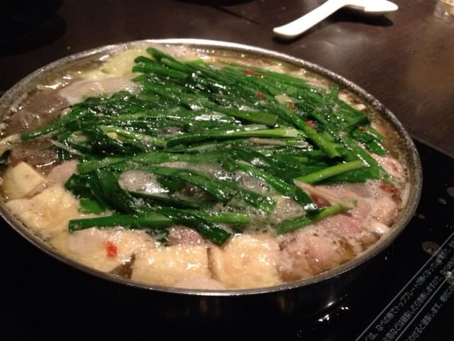 Soy sauce flavored motsunabe hot pot