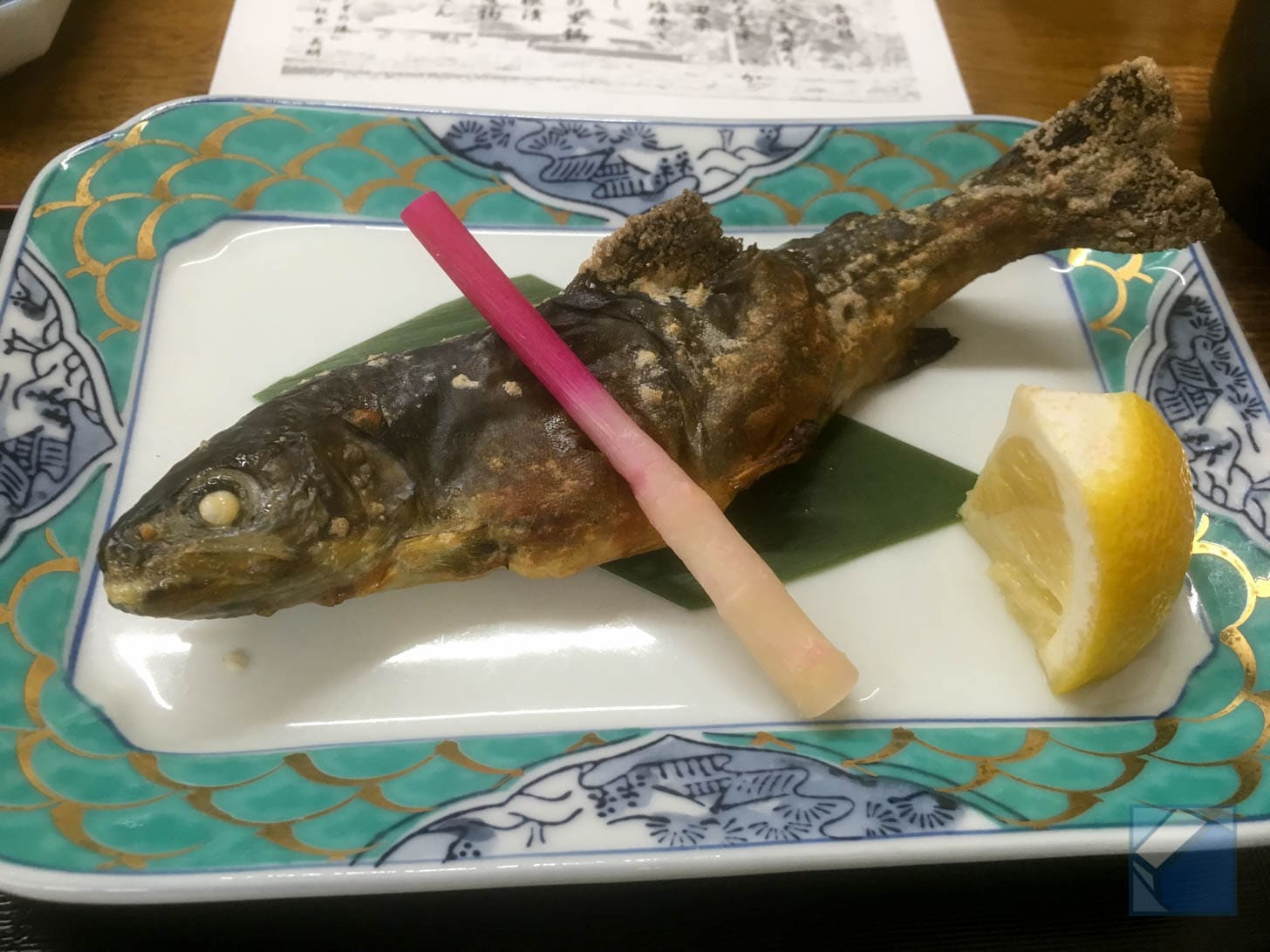 Salt-grilled iwana mountain fish