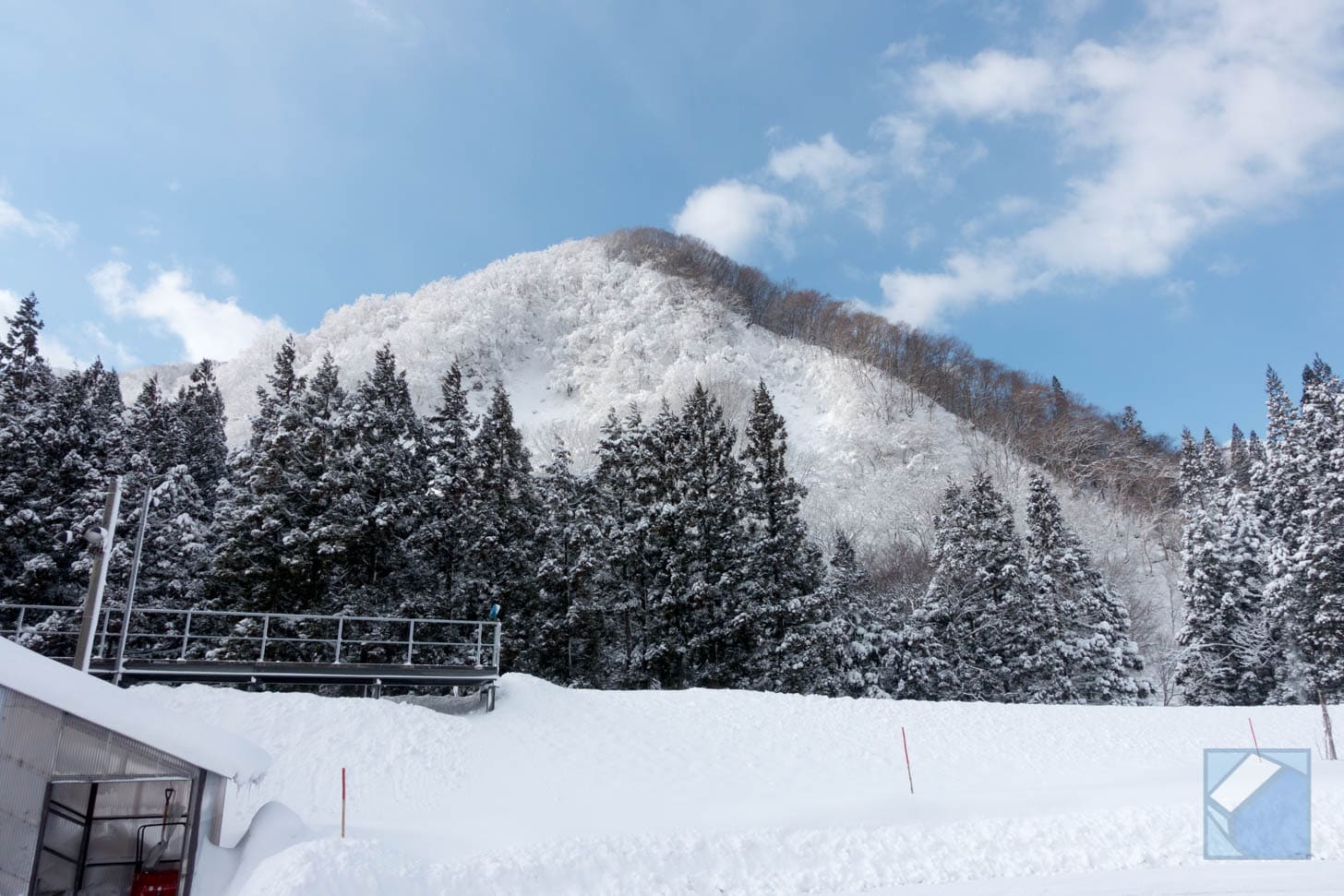 Two-tone snowy mountains