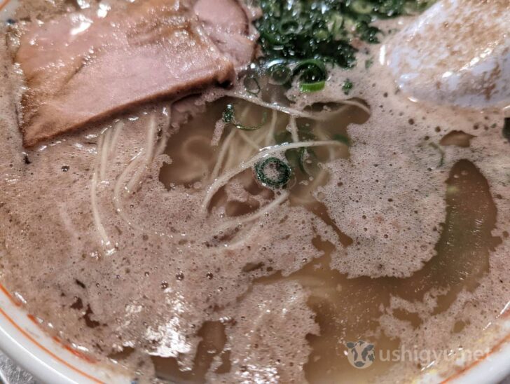 My ramen with fat layer so thick chopsticks show through