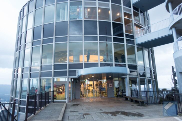 Cylindrical observation tower entrance
