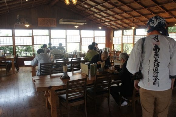 Customers enjoying udon